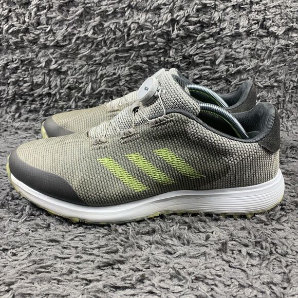 Adidas S2G BOA FW6313 Men\'s US 11 Golf Shoes Gray Solar Yellow Athletic Sneakers